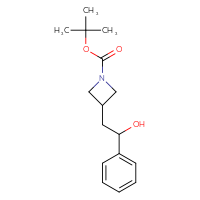 Chemical structure of tert-butyl 3-(2-hydroxy-2-phenylethyl)azetidine-1-carboxylate - CSSB00023931799