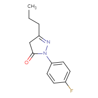 Chemical structure of 1-(4-fluorophenyl)-3-propyl-4,5-dihydro-1H-pyrazol-5-one - CSSB00000258326