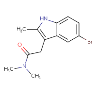 Chemical structure of 2-(5-bromo-2-methyl-1H-indol-3-yl)-N,N-dimethylacetamide - CSSB00103391846