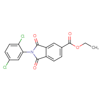 Chemical structure of ethyl 2-(2,5-dichlorophenyl)-1,3-dioxo-2,3-dihydro-1H-isoindole-5-carboxylate - CSSB00026709804