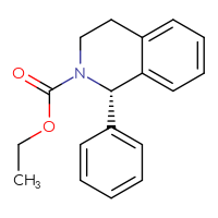 Chemical structure of ethyl (1S)-1-phenyl-1,2,3,4-tetrahydroisoquinoline-2-carboxylate - CSSB00016988872