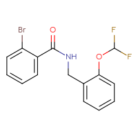Chemical structure of 2-bromo-N-{[2-(difluoromethoxy)phenyl]methyl}benzamide - CSSB00026256954