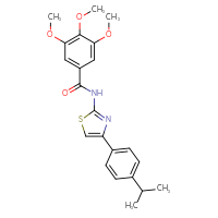 Chemical structure of 3,4,5-trimethoxy-N-{4-[4-(propan-2-yl)phenyl]-1,3-thiazol-2-yl}benzamide - CSSB03437140453
