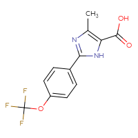 Chemical structure of 4-methyl-2-[4-(trifluoromethoxy)phenyl]-1H-imidazole-5-carboxylic acid - CSSB00020649405