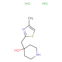 Chemical structure of 4-[(4-methyl-1,3-thiazol-2-yl)methyl]piperidin-4-ol dihydrochloride - CSSB00020591380