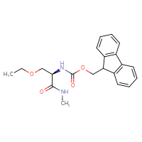 Chemical structure of (9H-fluoren-9-yl)methyl N-[(1R)-2-ethoxy-1-(methylcarbamoyl)ethyl]carbamate - CSSB21043405349