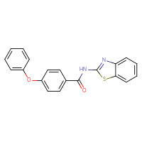 Chemical structure of N-(1,3-benzothiazol-2-yl)-4-phenoxybenzamide - CSSB00028004759