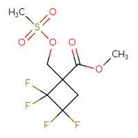 Chemical structure of methyl 2,2,3,3-tetrafluoro-1-[(methanesulfonyloxy)methyl]cyclobutane-1-carboxylate - CSSB21246273553