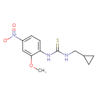 Chemical structure of 3-(cyclopropylmethyl)-1-(2-methoxy-4-nitrophenyl)thiourea - CSSB06985956788