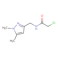 Chemical structure of 2-chloro-N-[(1,5-dimethyl-1H-pyrazol-3-yl)methyl]acetamide - CSSB01095730316