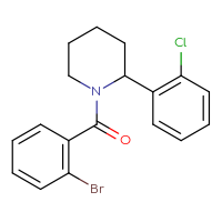 Chemical structure of 1-(2-bromobenzoyl)-2-(2-chlorophenyl)piperidine - CSSB21432460855