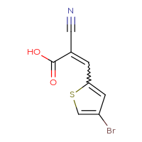 Chemical structure of 3-(4-bromothiophen-2-yl)-2-cyanoprop-2-enoic acid - CSSB00107973598