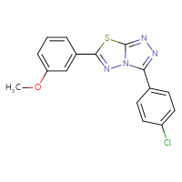 Chemical structure of 3-(4-chlorophenyl)-6-(3-methoxyphenyl)-[1,2,4]triazolo[3,4-b][1,3,4]thiadiazole - CSSB00121623652