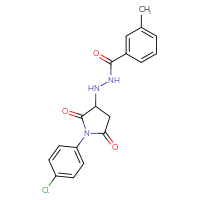 Chemical structure of N'-[1-(4-chlorophenyl)-2,5-dioxopyrrolidin-3-yl]-3-methylbenzohydrazide - CSSB03436644270
