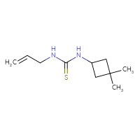 Chemical structure of 1-(3,3-dimethylcyclobutyl)-3-(prop-2-en-1-yl)thiourea - CSSB01991037586