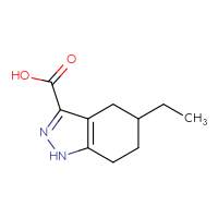 Chemical structure of 5-ethyl-4,5,6,7-tetrahydro-1H-indazole-3-carboxylic acid - CSSB00011997700