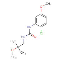 Chemical structure of 1-(2-chloro-5-methoxyphenyl)-3-(2-methoxy-2-methylpropyl)urea - CSSB02018919853