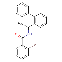 Chemical structure of N-(1-{[1,1'-biphenyl]-2-yl}ethyl)-2-bromobenzamide - CSSB21432459081