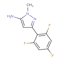 Chemical structure of 1-methyl-3-(2,4,6-trifluorophenyl)-1H-pyrazol-5-amine - CSSB00005934913