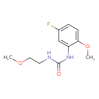 Chemical structure of 1-(5-fluoro-2-methoxyphenyl)-3-(2-methoxyethyl)urea - CSSB01997095599
