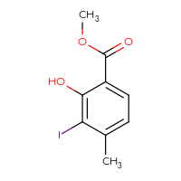 Chemical structure of methyl 2-hydroxy-3-iodo-4-methylbenzoate - CSSB00135329475