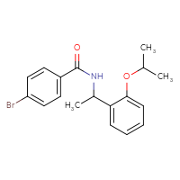 Chemical structure of 4-bromo-N-{1-[2-(propan-2-yloxy)phenyl]ethyl}benzamide - CSSB02122092223