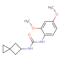 Chemical structure of 1-(2,4-dimethoxyphenyl)-3-{spiro[2.3]hexan-5-yl}urea - CSSB00966145318