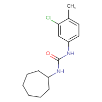 Chemical structure of 3-(3-chloro-4-methylphenyl)-1-cycloheptylurea - CSSB00104029107