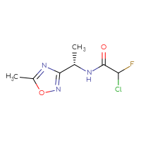 Chemical structure of 2-chloro-2-fluoro-N-[(1S)-1-(5-methyl-1,2,4-oxadiazol-3-yl)ethyl]acetamide - CSSB21332122607