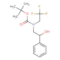 Chemical structure of tert-butyl N-(2-hydroxy-2-phenylethyl)-N-(2,2,2-trifluoroethyl)carbamate - CSSB00022339131