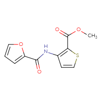Chemical structure of methyl 3-(furan-2-amido)thiophene-2-carboxylate - CSSB00000270373