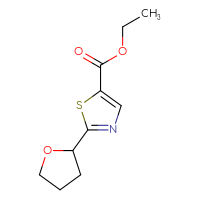 Chemical structure of ethyl 2-(oxolan-2-yl)-1,3-thiazole-5-carboxylate - CSSB01992273379