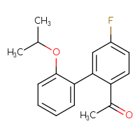 Chemical structure of 1-[5-fluoro-2'-(propan-2-yloxy)-[1,1'-biphenyl]-2-yl]ethan-1-one - CSSB00042315198