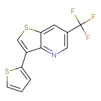 Chemical structure of 3-(thiophen-2-yl)-6-(trifluoromethyl)thieno[3,2-b]pyridine - CSSB00138431213