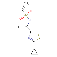 Chemical structure of N-[1-(2-cyclopropyl-1,3-thiazol-4-yl)ethyl]ethene-1-sulfonamide - CSSB21332165646