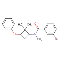 Chemical structure of 3-bromo-N-(2,2-dimethyl-3-phenoxycyclobutyl)-N-methylbenzamide - CSSB00324737131