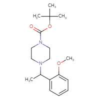 Chemical structure of tert-butyl 4-[1-(2-methoxyphenyl)ethyl]piperazine-1-carboxylate - CSSB00042257002