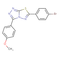 Chemical structure of 6-(4-bromophenyl)-3-(4-methoxyphenyl)-[1,2,4]triazolo[3,4-b][1,3,4]thiadiazole - CSSB00121632887