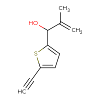 Chemical structure of 1-(5-ethynylthiophen-2-yl)-2-methylprop-2-en-1-ol - CSSB21246461065
