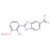 Chemical structure of 2-(2-hydroxy-3-methoxyphenyl)-1H-1,3-benzodiazole-5-carboxylic acid - CSSB00020606452