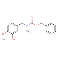 Chemical structure of benzyl N-[(3-hydroxy-4-methoxyphenyl)methyl]-N-methylcarbamate - CSSB00114169672