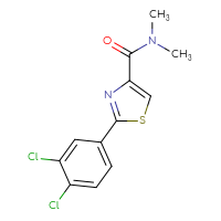 Chemical structure of 2-(3,4-dichlorophenyl)-N,N-dimethyl-1,3-thiazole-4-carboxamide - CSSB02007458846