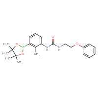 Chemical structure of 3-[2-methyl-3-(4,4,5,5-tetramethyl-1,3,2-dioxaborolan-2-yl)phenyl]-1-(2-phenoxyethyl)urea - CSSB21332143103