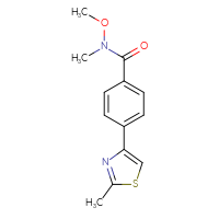 Chemical structure of N-methoxy-N-methyl-4-(2-methyl-1,3-thiazol-4-yl)benzamide - CSSB02004561339
