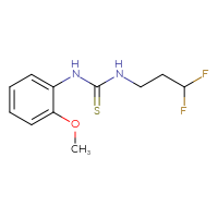 Chemical structure of 3-(3,3-difluoropropyl)-1-(2-methoxyphenyl)thiourea - CSSB00973300335