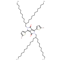 Chemical structure of 3,6-bis(5-bromothiophen-2-yl)-2,5-bis(2-decyltetradecyl)-1H,2H,4H,5H-pyrrolo[3,4-c]pyrrole-1,4-dione - CSSB02125556196