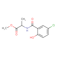 Chemical structure of methyl 2-[(5-chloro-2-hydroxyphenyl)formamido]propanoate - CSSB00000264183