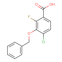 Chemical structure of 3-(benzyloxy)-4-chloro-2-fluorobenzoic acid - CSSB00135500889