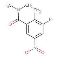 Chemical structure of 3-bromo-N,N,2-trimethyl-5-nitrobenzamide - CSSB01994910404