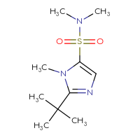 Chemical structure of 2-tert-butyl-N,N,1-trimethyl-1H-imidazole-5-sulfonamide - CSSB21043408022